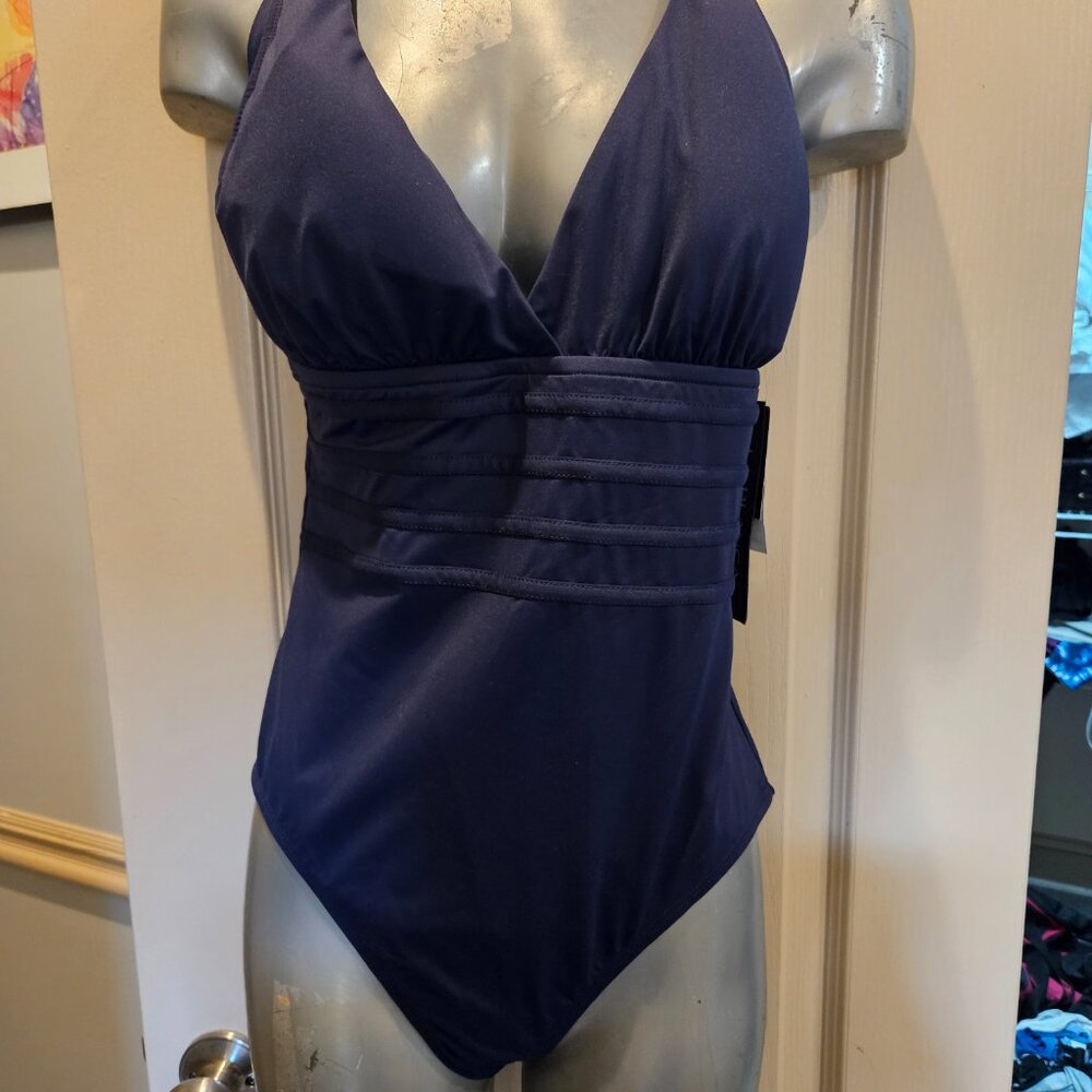 NEW La Blanca Size 8 Indigo One Piece Swimsuit